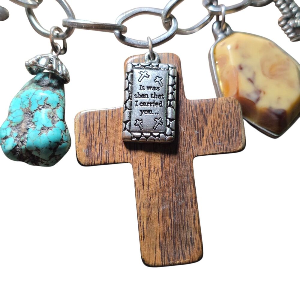 Womens Necklace Silvertone Multiple Cross Charm Faith Encouragement Southwestern - Picture 4 of 10